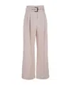 Eleventy Lilac Trousers With Pleats And Waist Belt In Nude
