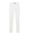 Eleventy Men White Pants With Elastic Drawstring Waist And Tapered Leg In Cotton Blend Stretch Woman In White