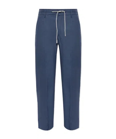 Eleventy Belt Loop Track Pants In Blue