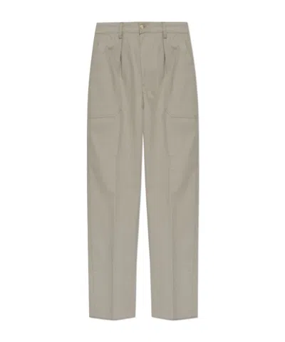 Eleventy Pleated Chino Trousers In Gray
