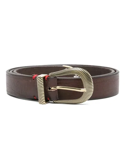 Eleventy Belt With Engraved Buckle