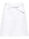 Eleventy Tailored Bermuda Shorts With Belted Waist In Weiss