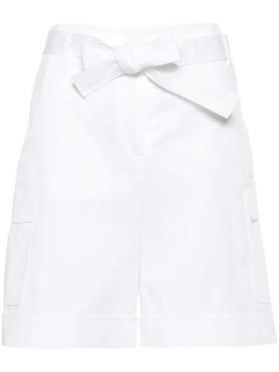Eleventy Belted Bermuda Shorts In Weiss