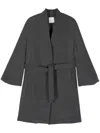 Eleventy Belted Coat In Grey