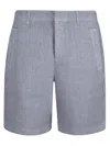 Eleventy Bermuda Shorts With Back Pockets And Belt Loops In Gray