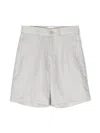Eleventy Logo-patch Linen Shorts In Brown