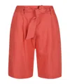 Eleventy Bermuda Shorts In Linen In Orange