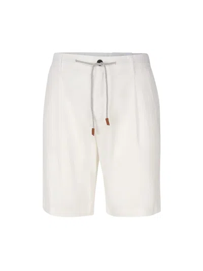 Eleventy Linen Bermuda Shorts In White