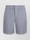 Eleventy Bermuda Shorts With Back Pockets And Belt Loops In Gray