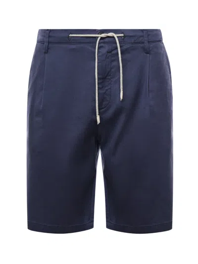 Eleventy Bermuda Shorts With Drawstring Waist In Blue