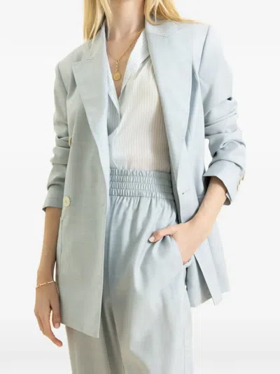 Eleventy Bib-detail Single-breasted Blazer In Blue