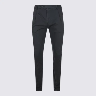 ELEVENTY BLACK COTTON PANTS