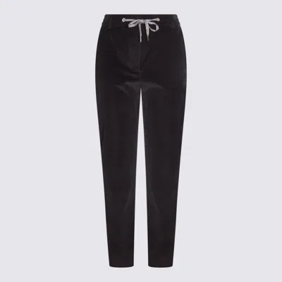 ELEVENTY ELEVENTY BLACK COTTON PANTS