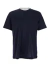 Eleventy Black Crewneck T-shirt With Layered Collar