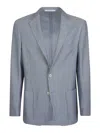 Eleventy Tailored Blue Cotton Jacket With Notch Lapel In Blue