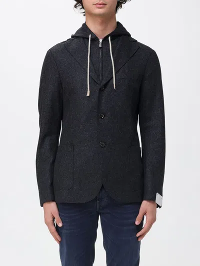 Eleventy Integrated Hooded Jacket In Black