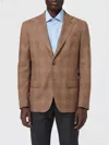 Eleventy Single-breasted Checked Blazer In Brown