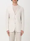 Eleventy Cotton-linen Stripe Blazer In Neutral