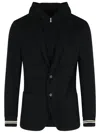Eleventy Jacket With Detachable Hood In Black