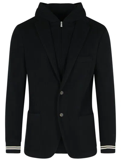 ELEVENTY ELEVENTY BLAZER IN BLACK CASHMERE BLEND