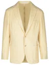 Eleventy Blazer In Cream Wool And Cashmere Blend Men In Beige