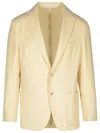 Eleventy Blazer In Cream Wool And Cashmere Blend Men In Cream