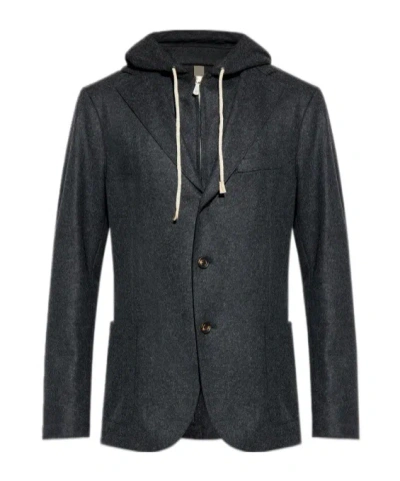 ELEVENTY BLAZER WITH DETACHABLE HOOD