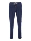Eleventy Blu Drawstring Waist Pants In Blue