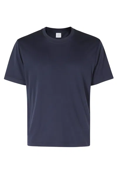 Eleventy Blue Bordini Contrasting-profiles Cotton-blend T-shirt In Multi