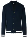 Eleventy Blue Cotton Cardigan Men In Blue