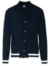 Eleventy Blue Cotton Cardigan Men In Blue