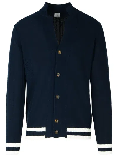 Eleventy Blue Cotton Cardigan Men