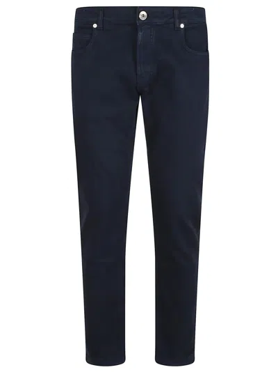 Eleventy Blue Cotton Denim Trousers