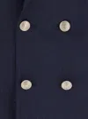 Eleventy Blue Double-breasted Suit With Peak Revers And Jewel Buttons In Wool Stretch Man In Blue