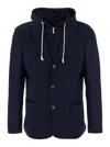 Eleventy Hooded Jacket With Front Pockets And Long Sleeves In Multicolor