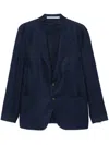 Eleventy Interlock-twill Blazer In Blue