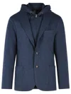 Eleventy Blue Polyester-blend Single-breasted Blazer In Blue