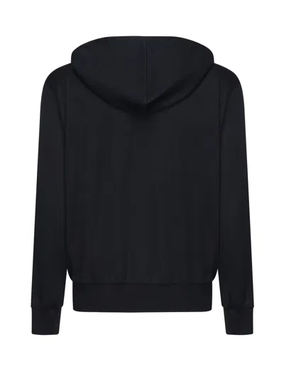 Eleventy Blue Silk Cotton Full Zip Hoodie