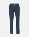 Eleventy Blu Drawstring Waist Pants In Blue