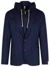 Eleventy Blue Wool Blend Blazer Men In Blue