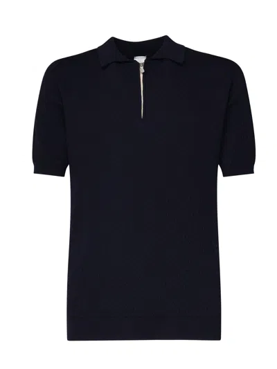 Eleventy Blue Wool Polo With Zip
