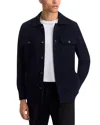 Eleventy Boiled Wool Overshirt In Blue