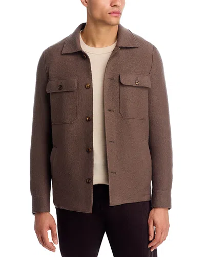 Eleventy Boiled Wool Overshirt In Brown