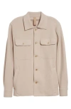 Eleventy Boiled Wool Overshirt In Sand