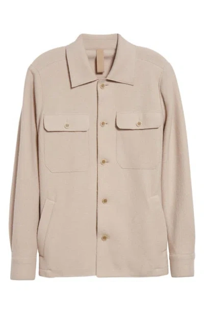 Eleventy Boiled Wool Overshirt In Sand