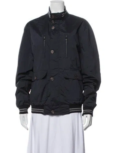 Pre-owned Eleventy Bomber Jacket In Blue