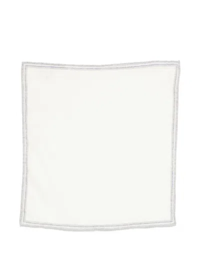 Eleventy Border Handkerchief In White