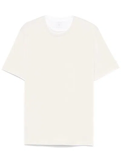 Eleventy Relaxed-fit Short-sleeve T-shirt With Round Neckline In Beige
