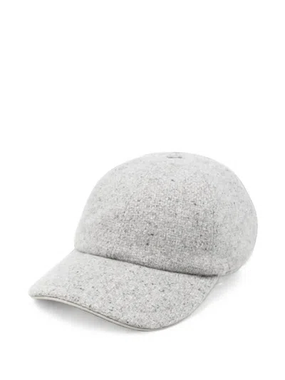 Eleventy Bouclé-texture Baseball Cap In Gray