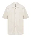 Eleventy Bowling-collar Short-sleeve Shirt In Light Brown